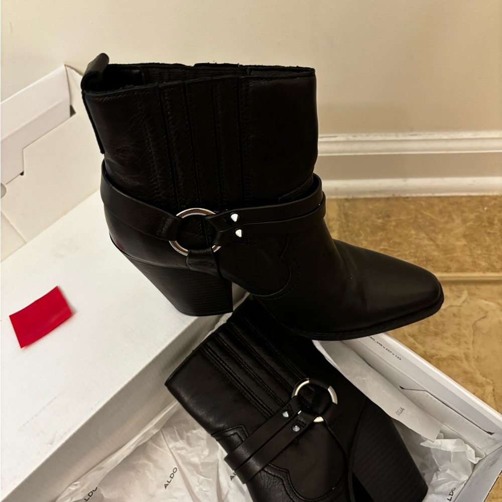 Black Aldo Booties with box